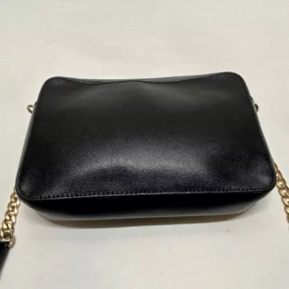 Michael Kors Jet Set East West Crossbody Black Pebbled Saffiano With Gold Trim - Picture 8 of 14